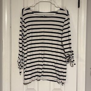 Old Navy Black and White Striped Blouse